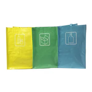 Colorbag çöp torbası pp lamine dokuma çöp çanta seti şişeler için kağıtları