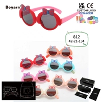 Lunettes de soleil rondes pour enfants Boyarn en gros, motif marguerite, pour tout-petits, lunettes de plage, accessoires mignons pour fêtes
