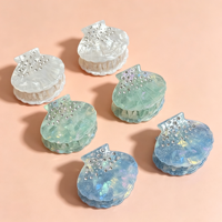 CHUJIAN Nouvelles pinces à cheveux en acétate en forme de coquille, pinces requin à strass, barrettes scintillantes pour demi-queue de cheveux pour femmes et filles