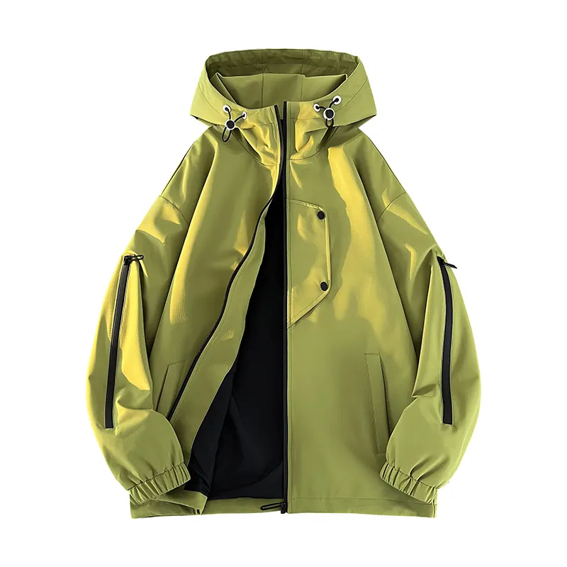 Jaqueta corta-vento masculina OEM com design personalizado, jaqueta corta-vento masculina à prova de vento e caminhada, casaco softshell à prova d'água