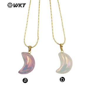 Collar romántico con colgante de <span class=keywords><strong>Arua</strong></span>, cristal brillante, piedras naturales, amatista, Aura, joyería, WT-N1335 - Product Image 2