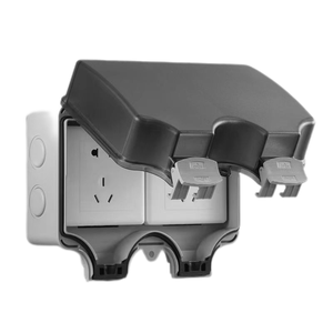 Enchufe Doble Estándar Europeo IP66 13A, 2 Tomas de Corriente Impermeables para Exteriores, Paquete de 2 Enchufes y Tomas de Corriente - Product Image 5