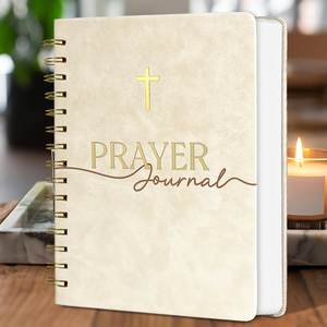 A5 Hardcover Vintage Spiral Leather Daily Prayer & <b>Gratitude</b> <b>Journaling</b> Notebook Prayer Diary Christian Gift - Product Image 6