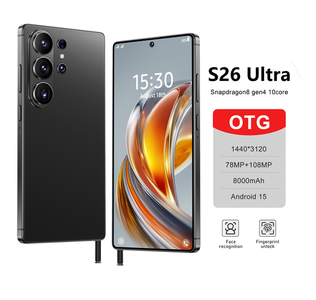 16G+1TB the Best Price 2026 New 5G Smartphone S26 ultra FULL Screen 7.3 Inch Global 5G Phones Dual-SIM  Built-in Pen 108MP LTE