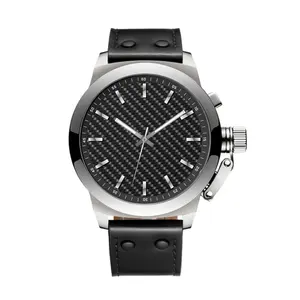 Relojes de pulsera de acero inoxidable y fibra de carbono para hombre, reloj de pulsera con mecanismo de cuarzo japonés