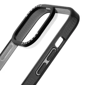 Black Color Shockproof Hard PC Bumper Clear Case Cover For IPhone 15 Pro Transparent Protective Mobile Back Cover