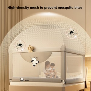 Barrière <span class=keywords><strong>de</strong></span> <span class=keywords><strong>lit</strong></span> bébé Piggy the Great avec moustiquaire, style Tipi A9, protection anti-chute pour <span class=keywords><strong>lit</strong></span> bébé, 1,1 m - Product Image 2