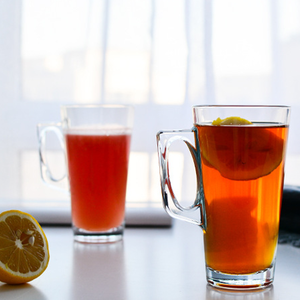 Hete Verkoop Commerciële En Huishoudelijke Glazen Drinkwaren Latte Gelaagde Koffiemokken Met Handvatten Voor Sap Melkthee - Product Image 2