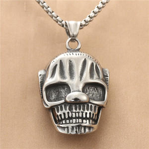 yunnique Skull Pendant Stainless Steel Men's Necklace Retro Geometric Design 190139 - Product Image 1