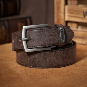 Cintura Vintage in PU Marrone con Fibbia Metallica Retrò per Uomo e <span class=keywords><strong>Donna</strong></span>, Stile Casual Adatto per Uso Quotidiano e Lavoro in Tutte le Stagioni - Product Image 3