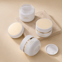 Nouvel ensemble de flacons en verre blanc mat de luxe avec pompe à pression, flacon pour lotion essence, pot de crème pour le visage 50g, emballage cosmétique pour soins de la peau