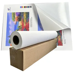 Rouleau de toile auto-adhésif polyester jet d'encre Art taille personnalisée impression rouleau de toile blanc pour rouleau de toile