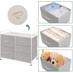 Commode pliable en métal, mobilier de chambre à coucher, design moderne, 6 tiroirs, commode pour vêtements - Product Image 4