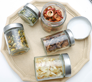 Glasbehälter mit Metall deckel Weithals Glas mit gerader Seite für Honig gurken marmelade Obst Erdnüsse Butter Lebensmittel lagerung - Product Image 4