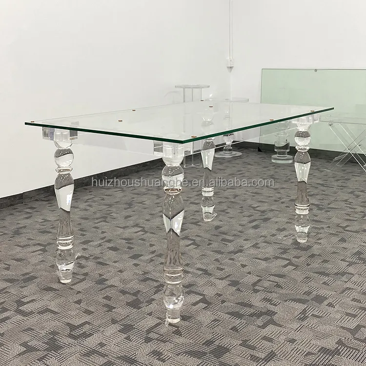 Heldere Acryl Eettafel Acryl Bruiloft Bureaus Glasstop Tafel Crystal Hotel Acryl Trouwtafel