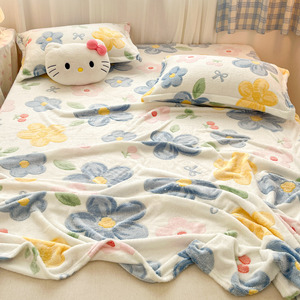 Couverture en peluche double face avec des thèmes d'automne et d'hiver, mignonne couverture en peluche flocon de neige, imprimé en flanelle corail, couverture en laine - Product Image 3