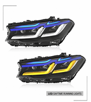 Feux avant de voiture style laser LCI modifiés pour BMW Série 5 G30 2018-2020, DRL jaune/blanc, pièces G30, installation facile