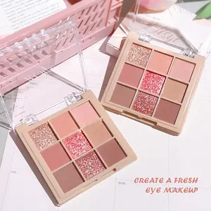 لوحة ظلال عيون نباتية خالية من القسوة 9 ألوان صديقة للبشرة الحساسة مجموعة ملابس طوال اليوم غير لامعة/لامعة لظلال العيون - Product Image 4