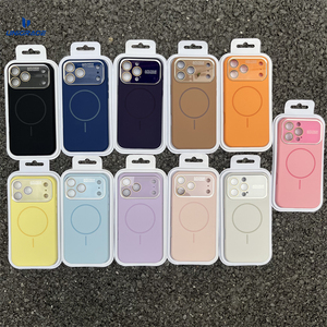 Coque magnétique en silicone premium pour iPhone 15 Pro avec protection d'objectif en verre AG, antichoc, pour iPhone 17 Pro Max - Product Image 1