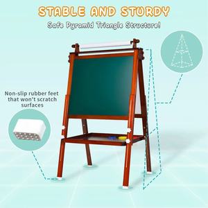 ไม้ปรับสองด้านหลายฟังก์ชั่นแม่เหล็กไม้การศึกษากระดานวาดภาพของเล่น - Product Image 2