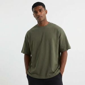 T-shirts pour hommes en coton 100% vierge, qualité supérieure, impression de logo personnalisée, impression de t-shirts personnalisés, coupe ample - Product Image 1