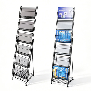 Espositore Moderno Autoportante per Giornali e Fumetti, Scaffale in Metallo per Riviste per Supermercati - Product Image 3