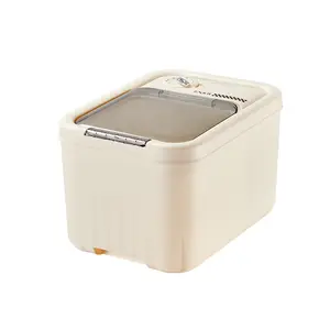 Venda quente Plástico Arroz Grão Dispenser Armazenamento Caixa Cozinha Gato Seco Cereal Bulk Food Container Dispenser 30kg