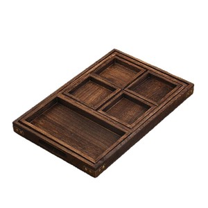 Bandeja de té de madera, bandeja para merienda del té de la tarde, bandeja para preparar té junto al hogar, juego de bandeja de té de madera maciza de siete piezas, estilo chino - Product Image 3