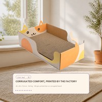 Lit pour chat en carton ondulé à dessus ouvert, griffoir, design en forme de lit, pour chats adultes d'intérieur, vente en gros, direct usine