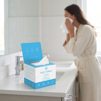 Lingettes nettoyantes biodégradables en fibres de viscose, extra-larges, pour le visage, avec fermeture magnétique, en boîte, très populaires