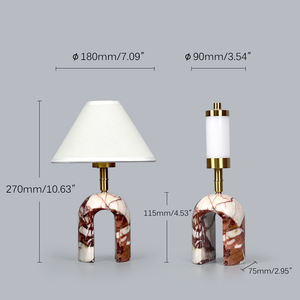 Lampade da Tavolo in Marmo Ricaricabili Stile Nordico Moderno 2700K, Paralume in Lino, Controllo Touch, Personalizzabili, per Hotel, Camera da Letto di Lusso, Arredamento Casa - Product Image 6