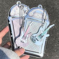 Porte-cartes INS Rock Cat Bass, porte-clés Kpop Idol, étui pour photocards, présentoir photo, protège-cartes en acrylique