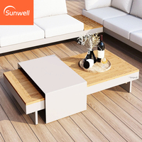 Ensemble de mobilier d'extérieur tout temps Module en aluminium en forme de L Canapé de jardin 6 places avec métal et tissu pour le jardin
