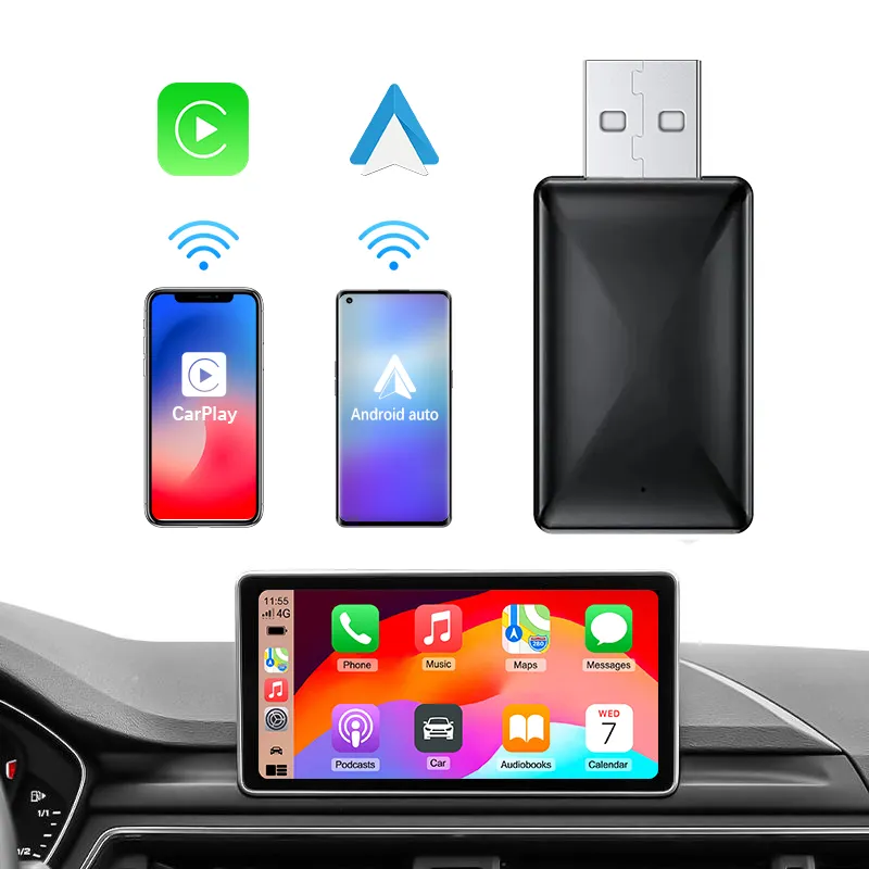 2024 Carplay Android 13 Wireless CarPlay android auto adapter Multimedia Wireless Android Auto USB For Car