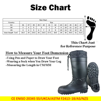 Bottes de sécurité CE en PVC imperméables unisexe, hauteur genou, avec embout et semelle anti-perforation en acier, pour l'industrie minière, doublure fourrée, idéales pour l'hiver et la pluie