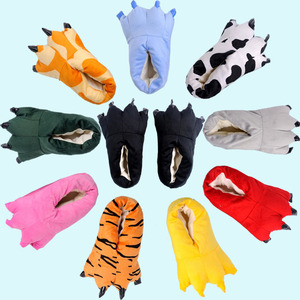 Nueva llegada cálido Animal lindo patas de peluche de juguete de dibujos animados de animales zapatillas de felpa zapatillas - Product Image 6