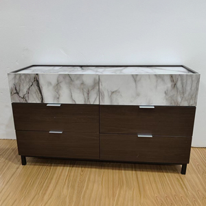 <span class=keywords><strong>Commode</strong></span> <span class=keywords><strong>de</strong></span> chambre à coucher <span class=keywords><strong>de</strong></span> style contemporain assortie en <span class=keywords><strong>noyer</strong></span> et marbre <span class=keywords><strong>Commode</strong></span> à 6 tiroirs Armoire à seau en bois disponible dans le salon - Product Image 4