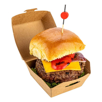 Vente en gros d'emballages en papier kraft écologiques pour hamburger de poulet frit français boîtes à hamburger en papier contenant des aliments