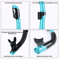 Masque de plongée sous-marine en PVC respirant anti-fuite avec tuba détachable pour la plongée en apnée