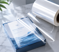 Film de plastification thermique brillant BOPP 17m haute transparence EVA pré-enduit pour couvertures de livres, magazines, brochures, plastifieuse haute vitesse 300m