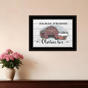 HMS Farm alberi di natale freschi arte della parete 3 nero stampe incorniciate - Product Image 1