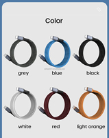 Kabel data magnetik ajaib USB, kabel data magnetik portabel 60w 100W tipe C untuk iphone15, kabel PD