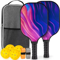 Raquette de pickleball en fibre de verre personnalisée en gros, avec noyau alvéolé absorbant les chocs et poignée antidérapante anti-transpiration