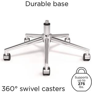 Alera Siskin Chaise de bureau moderne en tissu, style lift, avec hauteur d'assise réglable, supporte 275 lb, matériau en mousse grise - Product Image 4