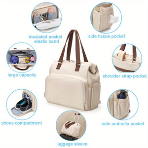 Bolsa de Maternidade Portátil para Bebê, Sacola de Hospital com Trocador, Porta-Chupeta e Bolsas Organizadoras - Product Image 4