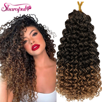 SHAROPUL Offre Spéciale Extensions de Cheveux Synthétiques Gogo Wave Curl Soft Deep Braid pour Machine à Tresser Double Trame Toutes Couleurs