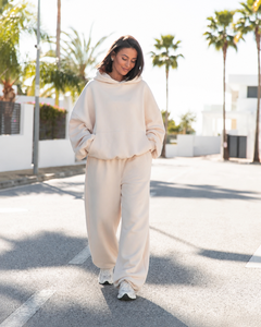 For Casual Oversized Hoodie <b>Jogger</b> Pants Set <b>Women</b> Minimalist Two Piece Tracksuit Streetwear Loungewear Breathable Bulk Ready - Product Image 1