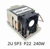 Refroidisseur de processeur de serveur 2U de bonne qualité 7001/7002/7003/9004 SP3/SP5/LGA2011 avec 4/5 caloducs, ailettes en aluminium et base en cuivre