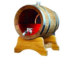 Fût de whisky en chêne torréfié de 1,5 litre avec visière de niveau visible, bouchon et robinet pour l'âge du brandy, du bourbon, des cocktails, du rhum, de la tequila, du miad, du vin et du gin
