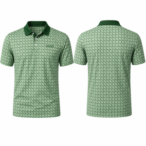 Polo de Golf Jacquard Verde Premium Personalizado para Hombre, Ropa Corporativa de Marca Privada con Tecnología de Absorción de Humedad, OEM - Product Image 4